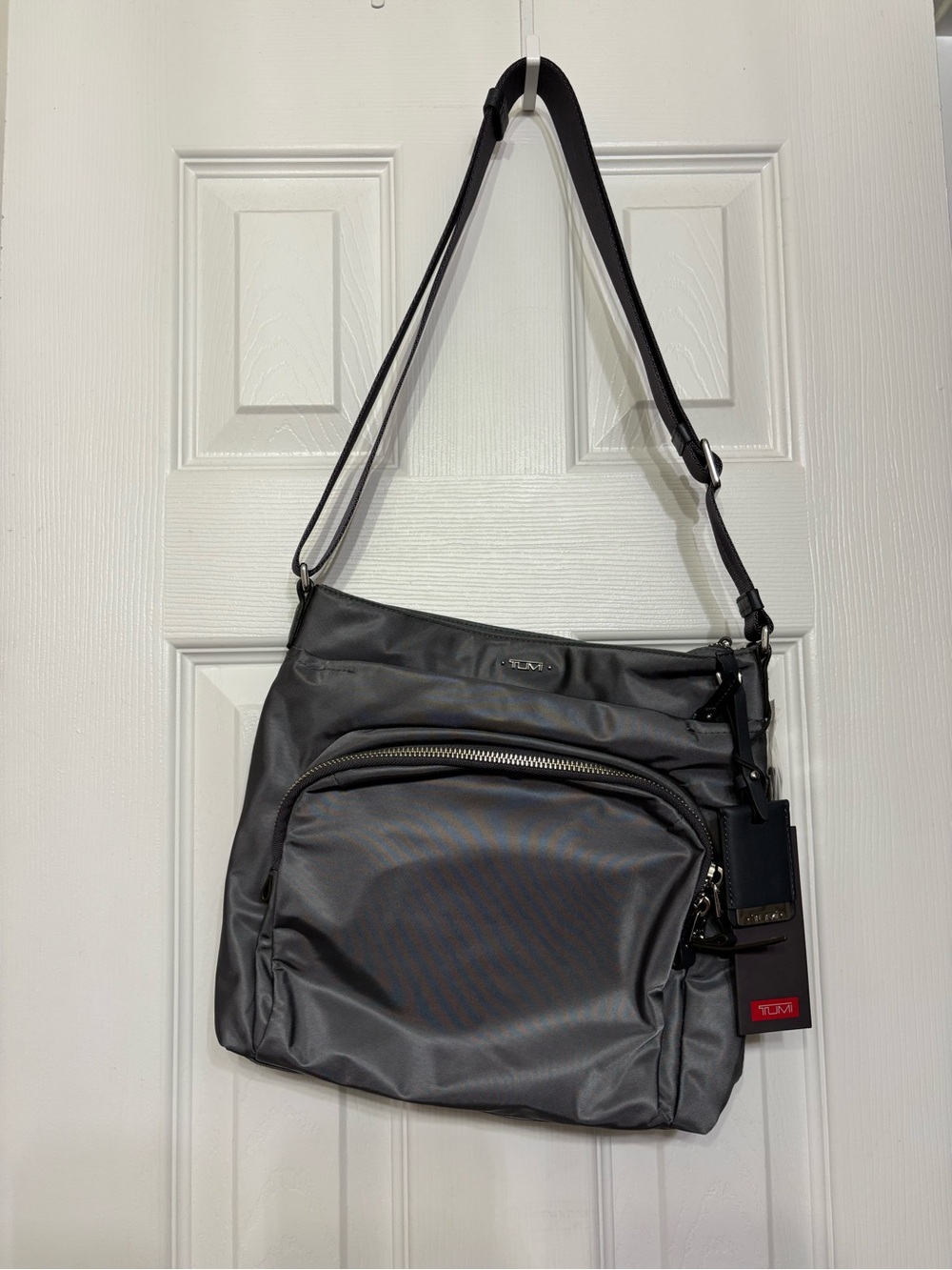 Tumi Gray Nylon Capri Crossbody Shoulder Bag